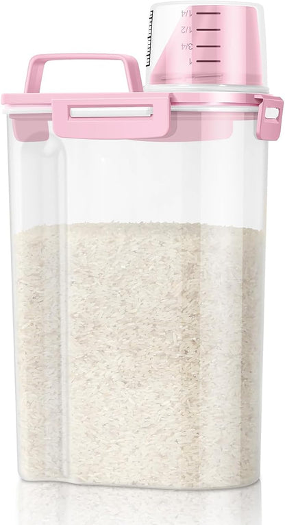 TBMax Rice Storage Container 5 Lbs, Small Airtight Dry Food Container for Flour Cereal Pasta Kitchen Pantry Organization -Red