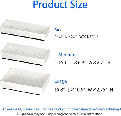 Pull Out Cabinet Organizer with Slide Out Drawers, Under Sink Organizer for Kitchen & Bathroom, White, Small Sizes