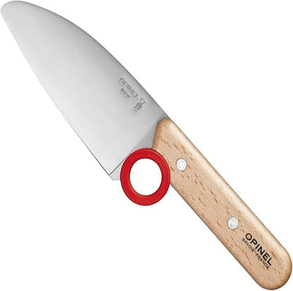 Opinel Le Petit Chef Complete 3 Piece Kitchen Set, Chef Knife with Rounded Tip, Fingers Guard, Peeler, For Children and Teaching Food Prep and Kitchen Safety, Made in France