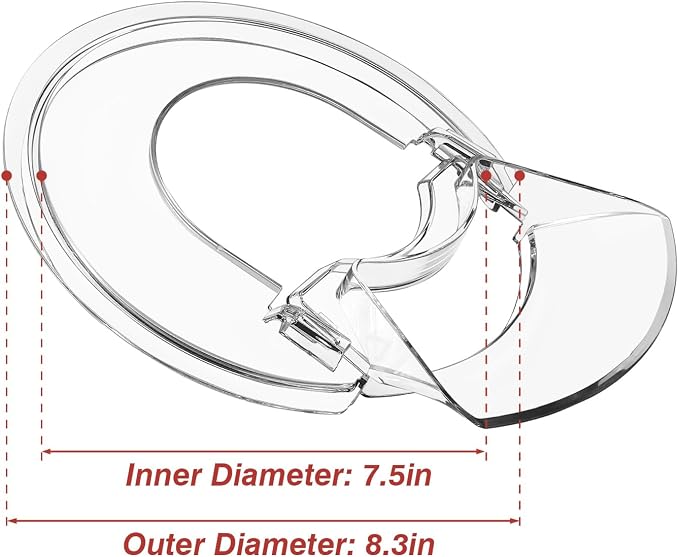 Pouring Shield for KitchenAid Mixer- Mixer Splash Guard for 3.5 Quart Tilt-Head Stand Mixer - Mixer Shield with Removable Pouring Chute, Mixer Accessories and Attachments