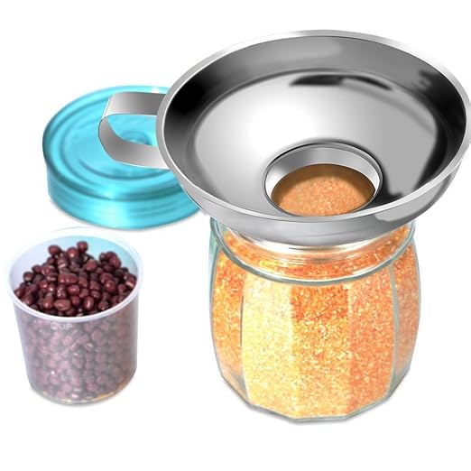 Stainless Steel Funnel for Mason Jar with Handle for Regular and Wide Mouth Jars (Neck-4.5cm)