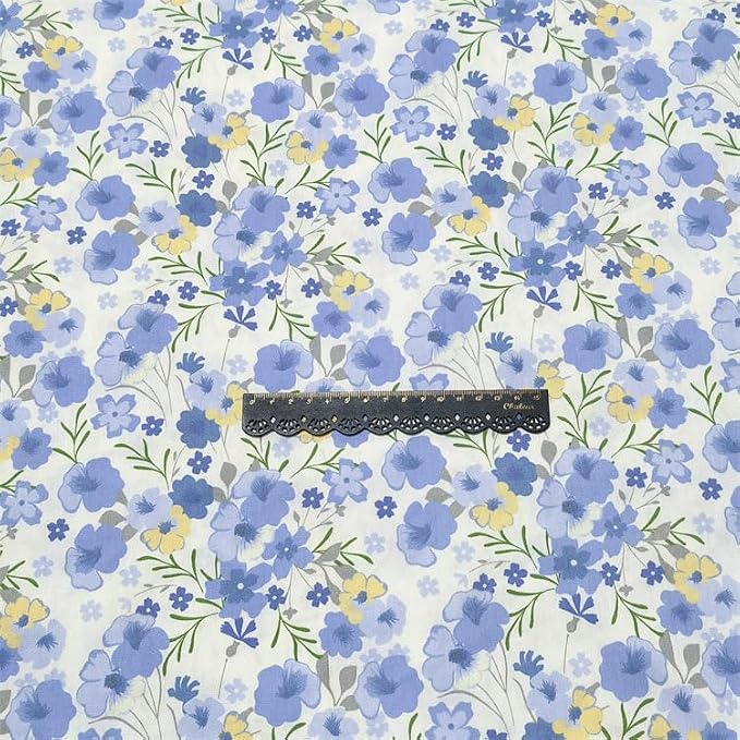 100% Cotton Boys Fabric Squares,5 Inch Quilting Supplies Clearance Blue Floral Fabric Precut Bundles for Sewing Project and DIY Crafts(42Pcs) …