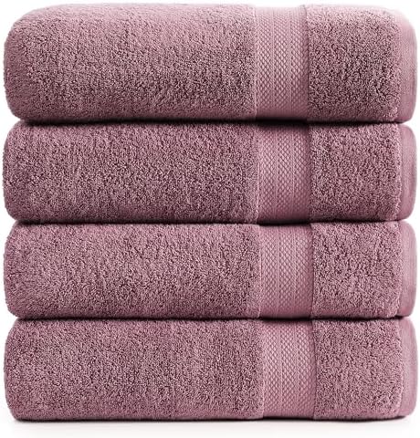 LANE LINEN Large Bath Sheets Oversized Soft Absorbent - Wishful Mauve