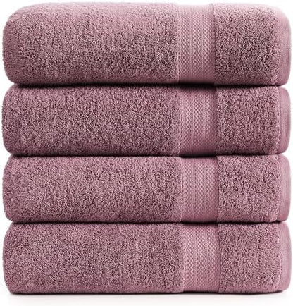 LANE LINEN Large Bath Sheets Oversized Soft Absorbent - Wishful Mauve