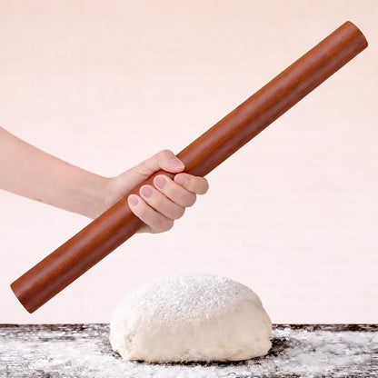 17.1 Inch Straight Rolling Pin – Smooth One-Piece Wooden Dough Roller for Baking, Cookies, Pizza Dough & Pastry