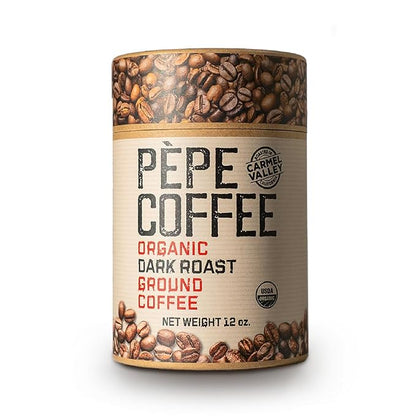 Pepe Coffee Organic Dark Roast Ground Coffee 12 oz 1-pack by Chef Pepe