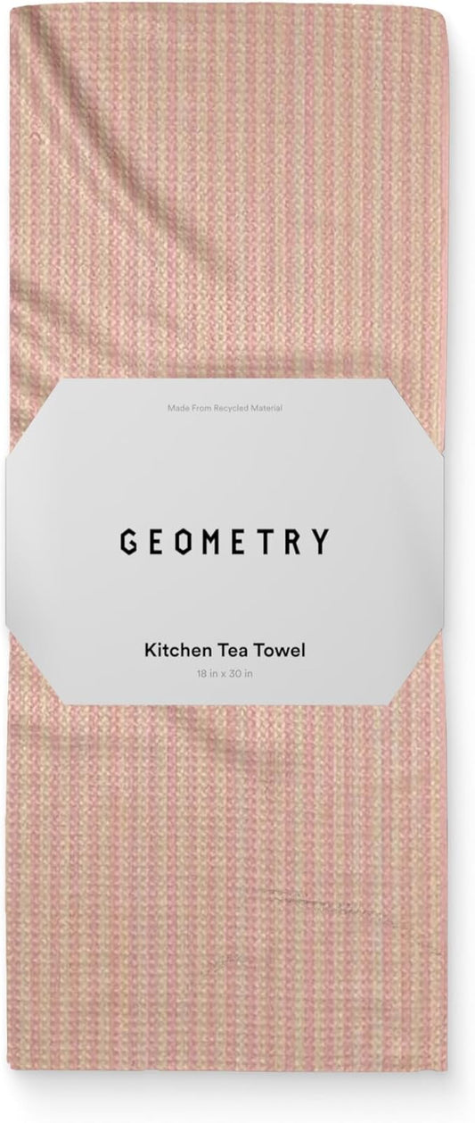 GEOMETRY Spring Kitchen Towels - Quick Dry Microfiber Cloth Spring & Summer Dish Towels for Kitchen Drying - Premium Quick Dry Towel - Strawberry Shortcake Lines, 18" x 30" - 1-Pack