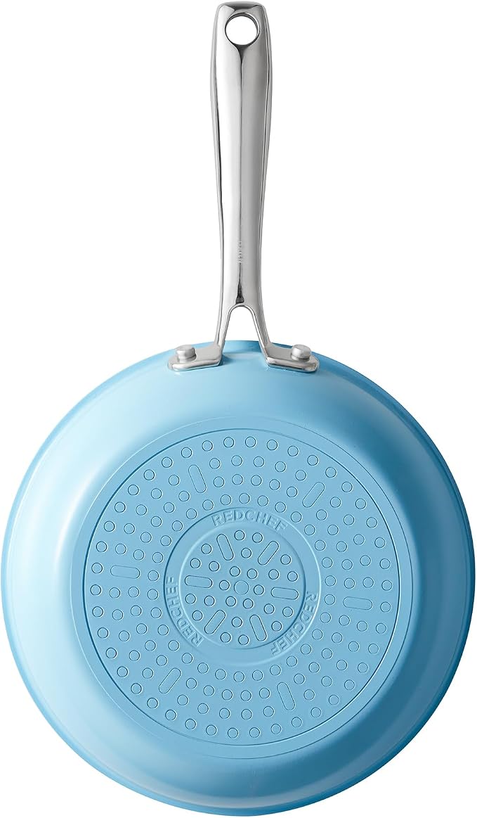 Redchef Small Frying Pan Nonstick Skillet, Ceramic Coated Omelet Pan for Eggs, Non Toxic PTFE/PFOA Free, Induction Compatible, Sea Salt Blue, 8 Inch