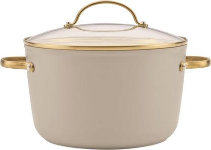 Farberware Forged Induction Ceramic Nonstick Cookware Set, 12-Piece, Taupe Pots & Pans