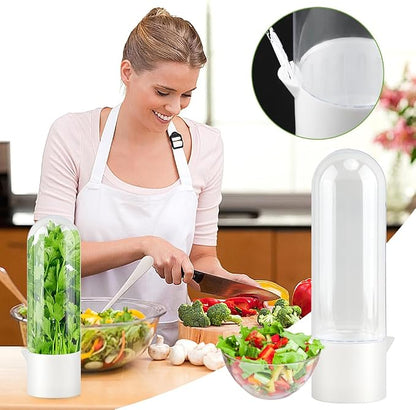 Fresh Herb Saver Cilantro Storage Containers for Refrigerator, Transparent Herbs Saver fits Fridge Asparagus Parsley Mint Leaves, Keeps Greens Vegetables for 2-3 Weeks(SIZE:2 pcs)