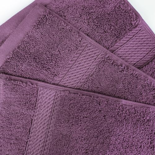 SUPERIOR Egyptian Cotton Pile Heavyweight Bath Sheet, 2 Piece Set, Plum