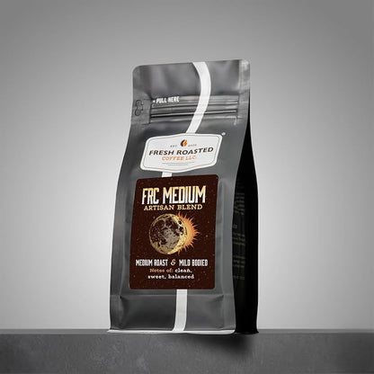 Fresh Roasted Coffee, FRC Medium Roast Blend Whole Bean Coffee, Medium Roast, Kosher, 12 oz