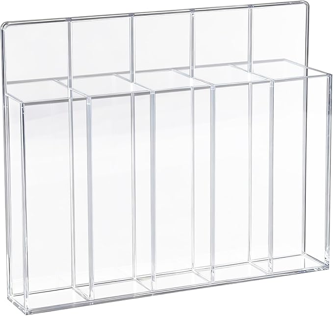 Acrylic Straw Holder for Cabinet Door, Magnetic Cabinet Door Straw Door with Removable Partitions Clear Reusable Straw Organizer Storage for Fridge Cabinet Kitchen Bar