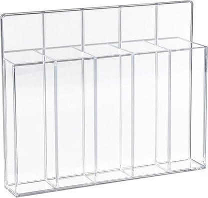 Acrylic Straw Holder for Cabinet Door, Magnetic Cabinet Door Straw Door with Removable Partitions Clear Reusable Straw Organizer Storage for Fridge Cabinet Kitchen Bar