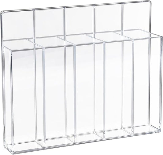 Acrylic Straw Holder for Cabinet Door, Magnetic Cabinet Door Straw Door with Removable Partitions Clear Reusable Straw Organizer Storage for Fridge Cabinet Kitchen Bar