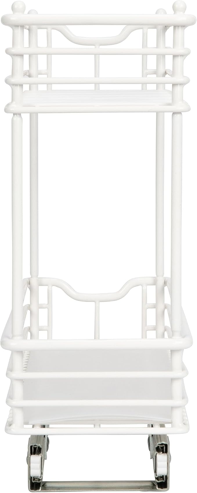 Household Essentials White Steel Two-Tier Slide-Out Organizer with Plastic Liners