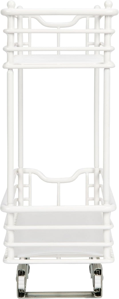 Household Essentials White Steel Two-Tier Slide-Out Organizer with Plastic Liners