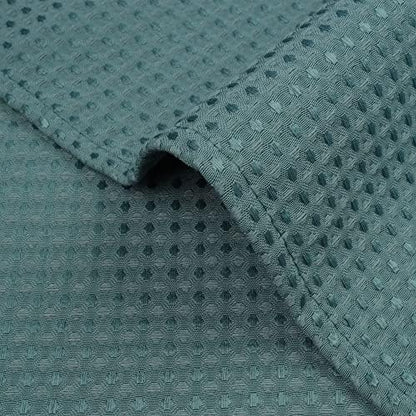 River Dream Heavyweight Waffle No Hook Shower Curtain with Liner,Teal,71x74