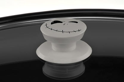 Disney The Nightmare Before Christmas 7-Quart Slow Cooker Sketch Pattern by Select Brands - Food Warmer for Parties - Low, High & Warm Heat Settings - Kitchen Essential for Home-Cooked Meals