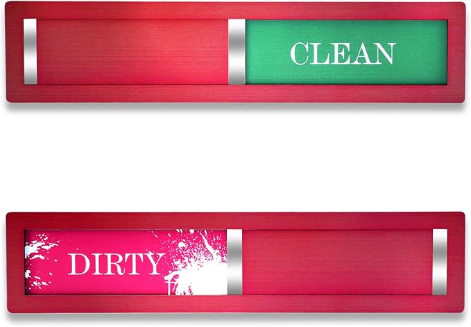 Christmas Red Dishwasher Magnet – Clean Dirty Sign, 304 Stainless Steel with Strong Adhesive Tape, Festive Kitchen Decor & Holiday Home Gift (S105)