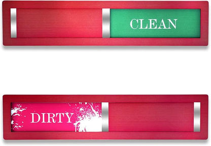 Christmas Red Dishwasher Magnet – Clean Dirty Sign, 304 Stainless Steel with Strong Adhesive Tape, Festive Kitchen Decor & Holiday Home Gift (S105)
