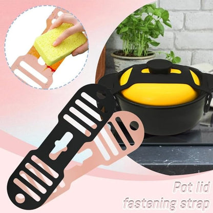 Silicone Lid Lock Strap for Crockpot Slow Cooker (6/7/8 Quart) - Universal Crockpot Lid Holder & Rubber Strap Alternative | Heat-Resistant, No-Spill Design Transport Accessories (Black 2PCS)