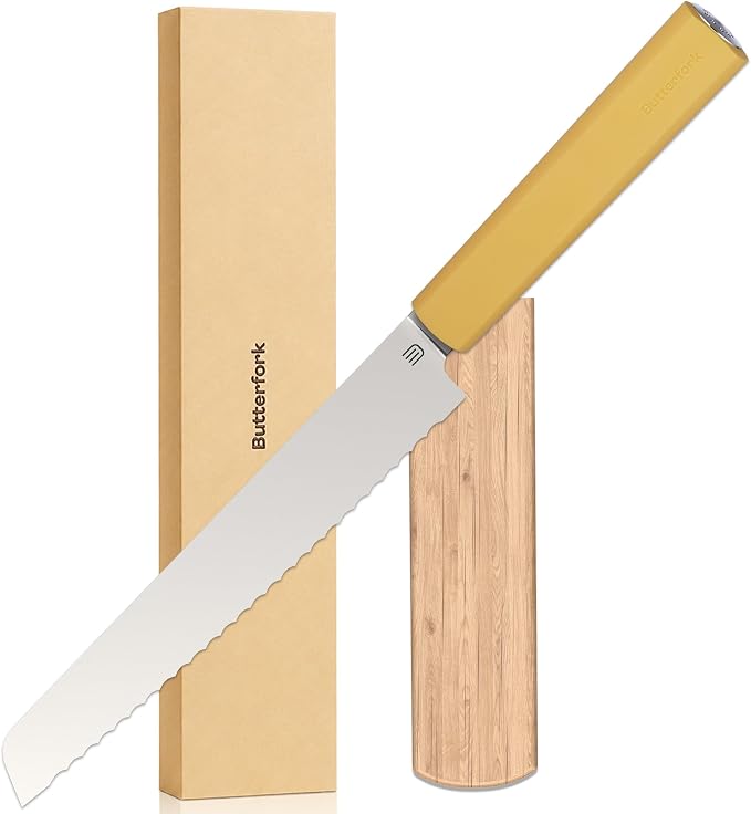 7.5" Serrated Bread Knife for Homemade Bread, Razor Sharp AR-RPM9 Steel & Innovative Wavy Edge, Professional Serrated Knife for Sourdough Bread Cake, Gift Box for Baker Home Chefs