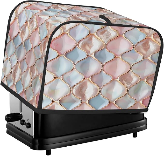 Pink Pearl Toaster Cover 4 Slice Wide Slot Washable Kitchen Appliance Covers Fingerprint Bread Machine Dust Cover Small Toaster Oven Accessories Covers Bread Maker Bag Women Gift