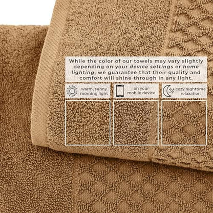 Great Bay Home Oversized Bath Sheets - 100% Cotton 2 Pack 68x35 Extra Large Towel - Absorbent, Durable, Quick-Dry Towels for Bathroom (Mocha)