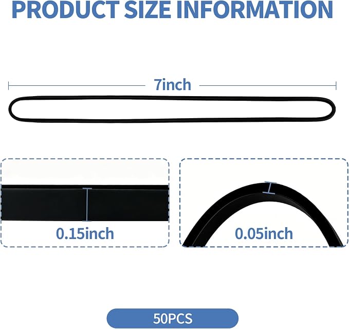 50Pack Trash Can Rubber Bands,5 Colors Large Rubber Bands,Heavy Duty,Reusable Elastic Bands for 13-30 Gallon Bins for Office Supplies File Folders Box Books,Bundle Rugs, BBQ Covers