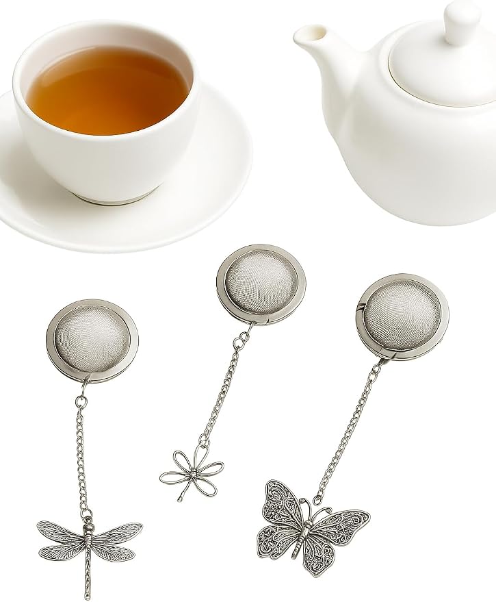Dragonfly and Butterfly Tea Infuser for Loose Leaves, Metal Teaballs Set of 3