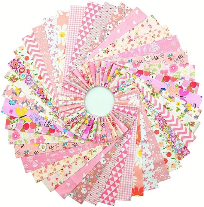 80 Pcs Jelly Roll Fabric Strips for Quilting Sewing,2.6x20 Inch Precut Cotton Floral Fabric Strips Bundles, Perfect Quilting for Sewing Pink