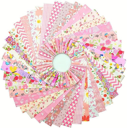 80 Pcs Jelly Roll Fabric Strips for Quilting Sewing,2.6x20 Inch Precut Cotton Floral Fabric Strips Bundles, Perfect Quilting for Sewing Pink