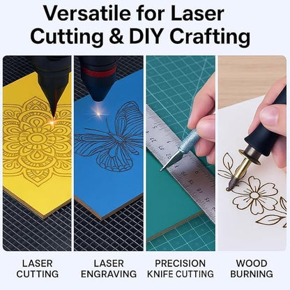 8 Pack Green Basswood for Laser Cutting, 12"x12"x1/8" (3 mm) Double-Sided Colored Plywood Sheets, for Laser Engraving, DIY Craft Wood & School Projects