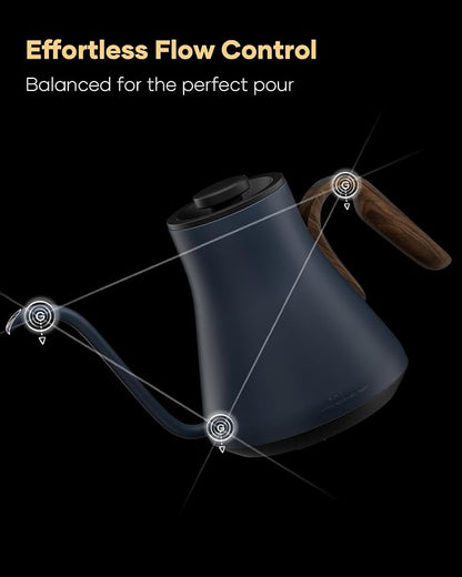Cocinare Barista Collection Gooseneck Electric Kettle, ±1℉ Precise Temperature Control for Pour-Over Coffee & Tea, Quick Heating 1500W, Stainless Steel Interior, 0.9L (Picasso Blue)