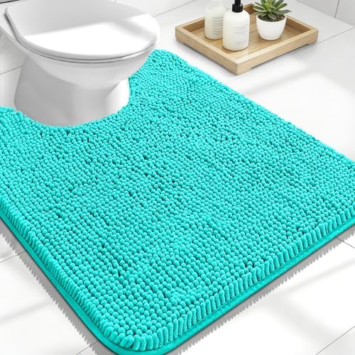 OLANLY Toilet Rugs U-Shaped 24x20, Soft Absorbent Chenille Contour Rugs