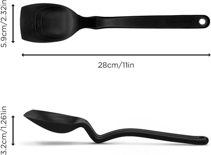 Dreamfarm Supoon Non-Stick Sit-Up Silicone Scraping, Serving, Cooking Spoon Measures 5ml Tsp & 15ml Tbsp - 11" Black