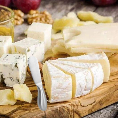 Premium Stainless Steel Cheese Tool Set - 6 Piece Cheese Knife Set - Cut, Spread All Your Favorite Cheeses (6 Silver Round Cheese Knife)