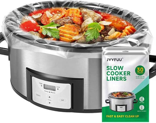 Slow Cooker Liners 3-8 Quart, Cooking Bags Large Size 13"x 21", Slow Cooker Bags Disposable Oval Large For Crock Pot (30)