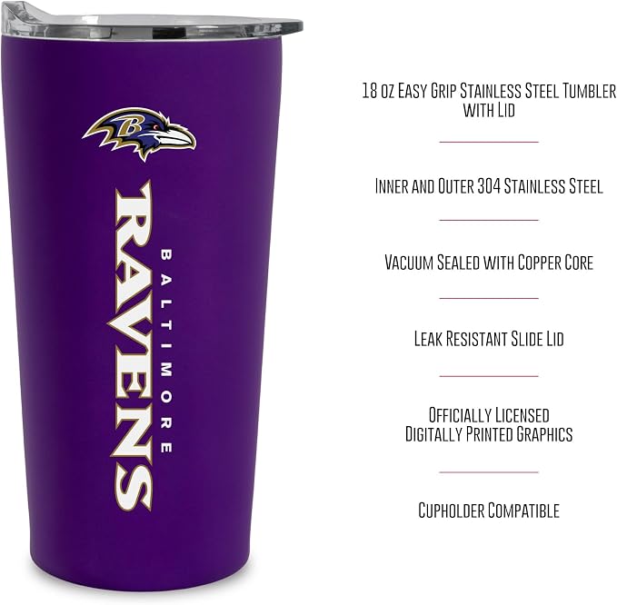 Rico Industries NFL Football Soft Touch, Easy Grip Tumbler