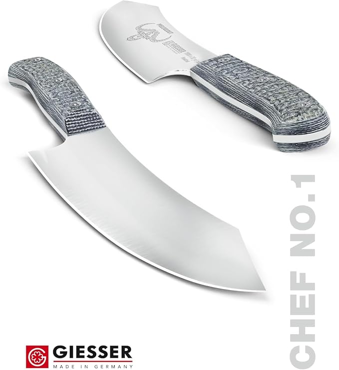Giesser since 1776, PremiumCut, The Wolfpack, German Chefs Knife 8 inch - Rock n Chop Knife, BBQ boys knife, Chopping knife for meat and vegetables