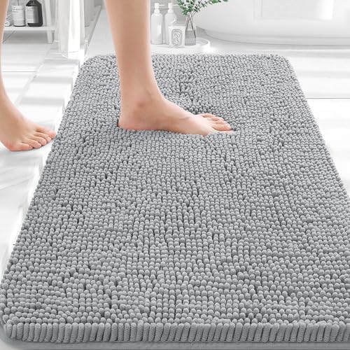 OLANLY Bathroom Rugs 35x24, Extra Soft Absorbent Chenille Bath Rugs