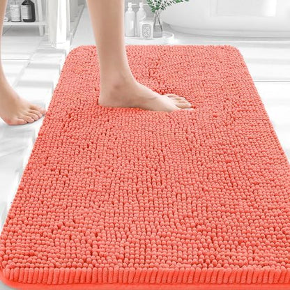 OLANLY Small Bathroom Rugs 30x18, Extra Soft Absorbent Chenille Bath Rugs