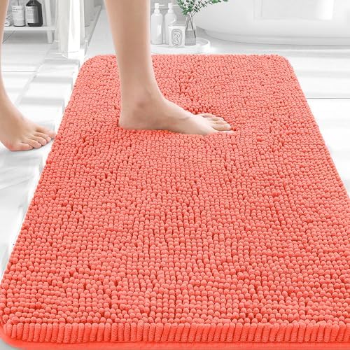 OLANLY Bathroom Rugs 35x24, Extra Soft Absorbent Chenille Bath Rugs