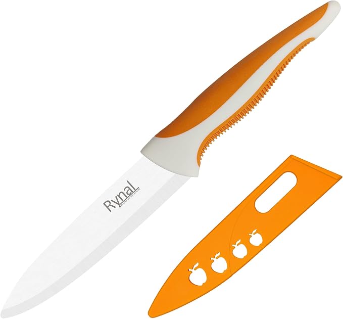 Ceramic Knife - 5" Chef's Utility Knife - Light, Precise, Sharp Ceramic Kitchen Knife with Cover & Soft Grip