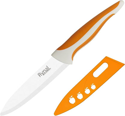 Ceramic Knife - 5" Chef's Utility Knife - Light, Precise, Sharp Ceramic Kitchen Knife with Cover & Soft Grip