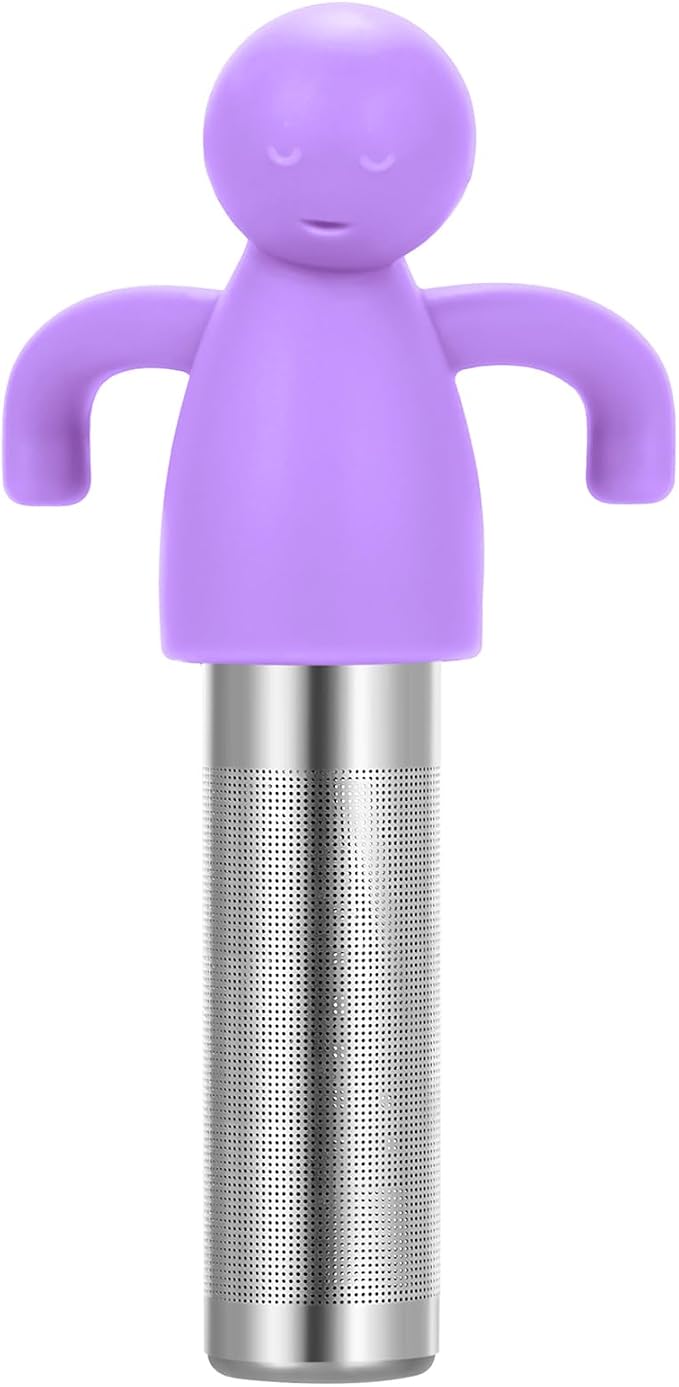 Leden Loose Leaf Tea Steeper Cute Tea Infuser for Girl Kids Extra Fine Mesh Tea Ball Stainless Steel Tea Filter for Cup Mug Pot Purple