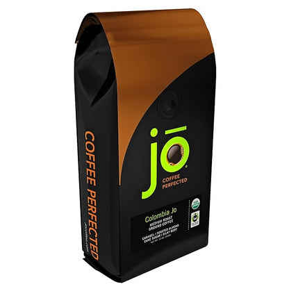 Colombia Jo: 12 oz, Organic Ground Gourmet Coffee, Medium Roast, Creamy Body, Fair Trade Certified, USDA Certified Organic, 100% Arabica, NON-GMO, Gluten Free, Gourmet Specialty Grade by Jo Coffee®