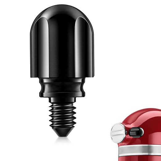 Attachment Knob Thumb Short Screw fit for Kitchen Aid Mixers with Screw-On Hup Cap, Upgraded 6061 Aluminum Long Screw Head Knob Replacement Parts, Replaces 9709194, 4162142, 240374 etc, Black