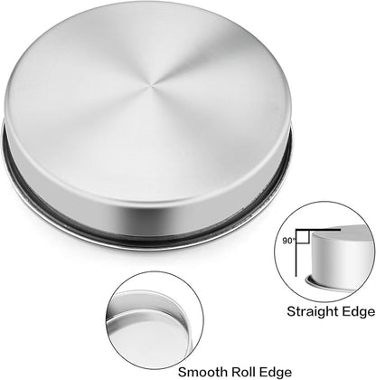 P&P CHEF 11 Inch Cake Pan Set of 4, Stainless Steel Baking Round Cake Pans Tins Bakeware for Birthday Wedding, Leak-proof & Easy Clean, Mirror Finish & Easy Releasing